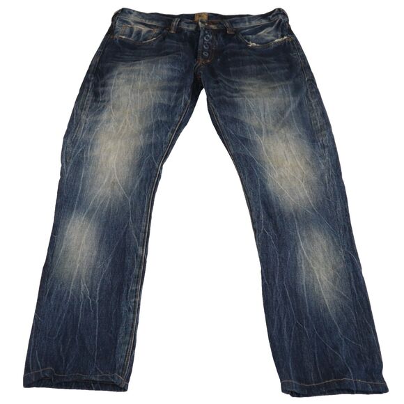 Prps Other - PRPS Demon Fit Men's Slim Straight Distressed Button Fly Camo Pockets Jeans 33
